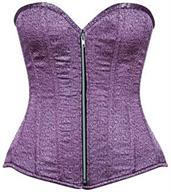 Top Drawer Two-Tone Lavender Brocade Steel Boned Overbust Corset