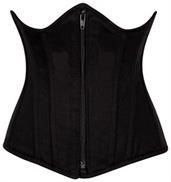 Top Drawer Black Cotton Underbust Steel Boned Corset