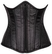 Top Drawer Black Brocade Underbust Steel Boned Corset
