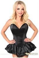 Top Drawer Black Satin Steel Boned Corset Dress