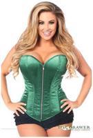 Top Drawer Dark Green Satin Steel Boned Corset