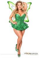 Top Drawer Premium Sequin Green Fairy Corset Dress Costume