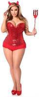 Top Drawer 4 PC Sequin Devil Corset Costume