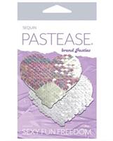 Pastease Color Changing Flip Sequins Heart - Pearl/White