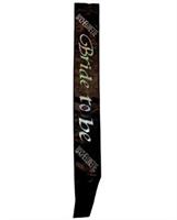 Bachelorette Bride To Be Non Flashing Sash - Black