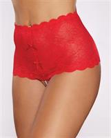 Allure Passion and Pearl High Waist Crotchless w/Pearls - Red