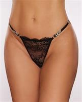 Allure 2 Hot G-String w/Rhinestone Detail - Black