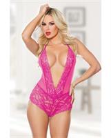 Allure Honey V Romper Hot Pink