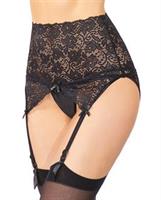 High Waisted Adjustable Garter Belt Black
