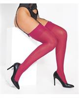 Sheer Thigh High Stockings Raspberry