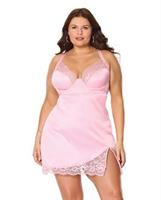 Kissed by Satin Underwire Chemise - Pink