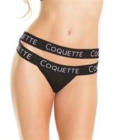 Fine Lace Back Panty w/Double Strap Waistband Black