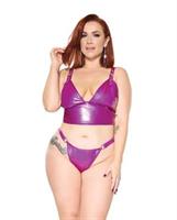 Darque PVC Bralette and G-String - Purple
