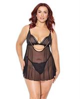 Pleasure Collection Feline Fatale Babydoll and G-String 2 pc Set - Black