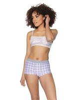 Crystal Pink Buffalo Check Print Short Grey/Pink