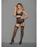 Euphoria Bra Hi Waist Open Crotch Gartini w/Hose Black