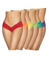 6 pc Low Rise Neon Pride Panty Pack Asst. Colors