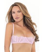 Lace Bra w/Underwire Boning Cups Pink