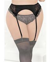 Satin and Lace Garterbelt Black