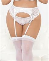 Satin and Lace Garterbelt White