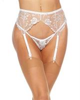 Evelyn Lace Garter Belt - White