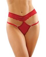 Bottoms Up Ren Microfiber Bikini Panty w/Lace Waist Red