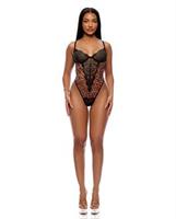 Animal Instincts Sheer Mesh and Lace Teddy