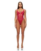 Layers To This Mesh and Knit Teddy - Pink