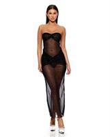 Private Party Glitter Dress with Thong - Black