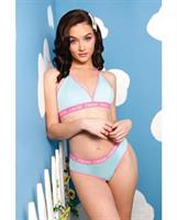 Vibes Fresh Halter Bralette and Booty Short Light Blue