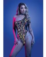 Luminescent Flash Reflective Floral Print Teddy - Black
