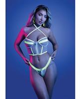 Supernatural Glow-in-the-Dark Zipper Bralette and Thong - White