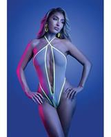 Supernatural Glow-in-the-Dark Trim Zipper Teddy - White