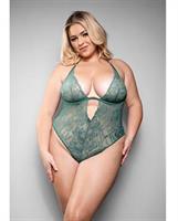 Temptress Aerin Lace Teddy with Removable Chain - Green