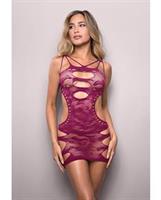 Vixen For The Thrill Leopard Knit Cut Out Dress - Magenta