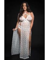 Lace Night Gown w/Lace Panty White