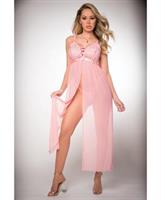 Pinklicious Empire Waist, Lace and Sheer Dress and Panty Baby Pink