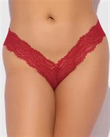 Lana Sheer Lace V-Thong - Red