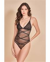 Mesh Soft Cup Teddy w/Contrast Lines Black