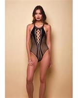 Lights Off Halter Neck Teddy Black