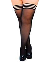Kix'ies Taylor Silky Sheer Thigh High Black
