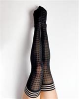 Kix'ies Meaghan Houndstooth Thigh High Black