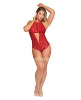 Sugar and Spice Teddy w/Snap Crotch Red