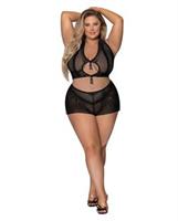 Modern Romance Tie Front Halter and Tap Pant Black