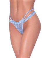 Ooh La Lace Cross Strap Split Crotch Tanga Panty Periwinkle