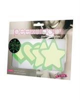 Peekaboos Glow in the Dark Hearts and Stars - Green 2 Pairs