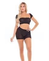 Pink Lipstick On Your Mind Bandeau w/Shoulders and Short Black