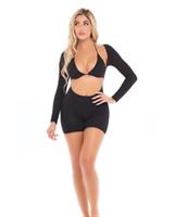 Pink Lipstick Knock Out 2 pc Play Suit Black