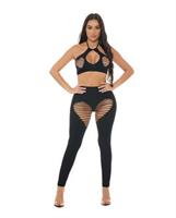 Pink Lipstick Heart Rate Halter Bra and Leggings
