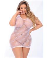 Pink Lipstick Festival Flirt Net Dress White